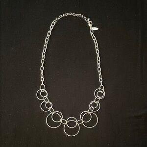 New York & Co Elegant Silver Circle Necklace